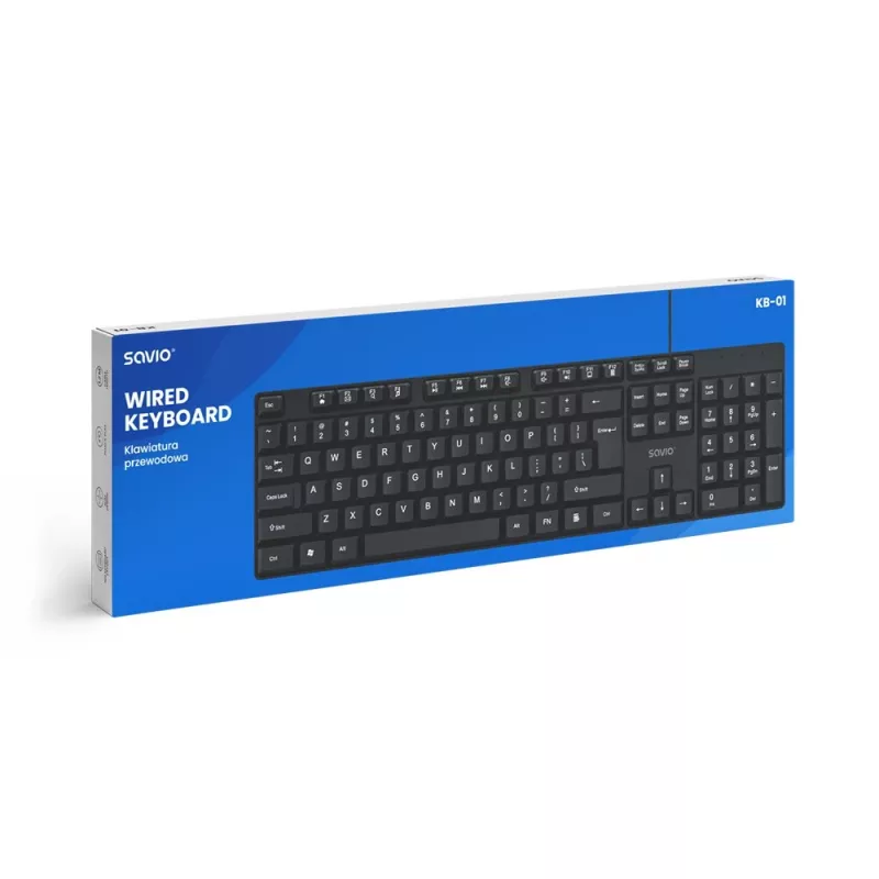 Savio KB-01 klaviatūra Home/Office USB QWERTY US English juoda
