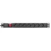 Maitinimo juosta Extralink 19 inch 1U 7 lizdai EU tipo PDU su jungikliu