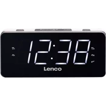 Lenco CR-18 - Laikrodis - Skaitmeninis - FM - LED - 4,57 cm (1,8 colio) - Juodas - Sidabrinis