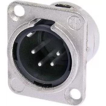 Neutrik NTR-NC4MDL1 - Kištukinis jungiklis, 4 kontaktų, juodas/sidabrinis, -30–80 °C, IP 40