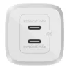 Belkin WCH011vfWH baltas greitas AC įkroviklis su GaN technologija, 2x USB-C, 45 W