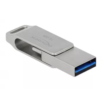 USB atmintukas DeLOCK 64GB USB-C Type-A sukamasis metalinis korpusas