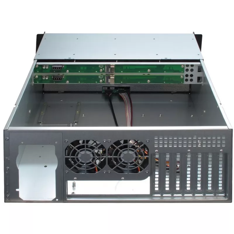 Serverinis korpusas Inter-Tech 4U-4408 Rack, juodas, sidabrinis