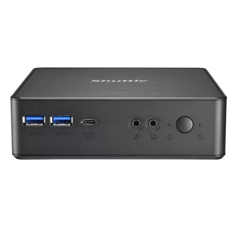 Shuttle XPC Nano PC NC40U5, Intel Core i5-1235U, 1x HDMI, 1x DP, 1x USB-C/DP, 6x USB3.2, 1x 2,5 colio vieta, 2x M.2, 1x LAN, RAID, 24/7 nuolatinis darbas, su VESA ir stovu