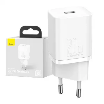 Baseus Super Si belaidis įkroviklis 20W USB-C PD baltas