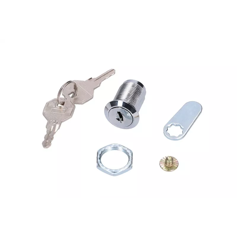 Spynelė spintoms Extralink ROUND LOCK FOR CABINETS, apvali spintos durelių spyna, sidabrinė