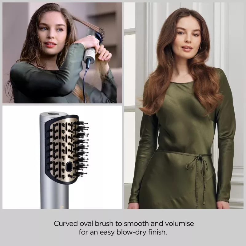 Plaukų formavimo rinkinys BABYLISS AS6555E — Airflow technologija, 4 šildymo lygiai, 2,5 m laidas, sidabrinis/auksinis