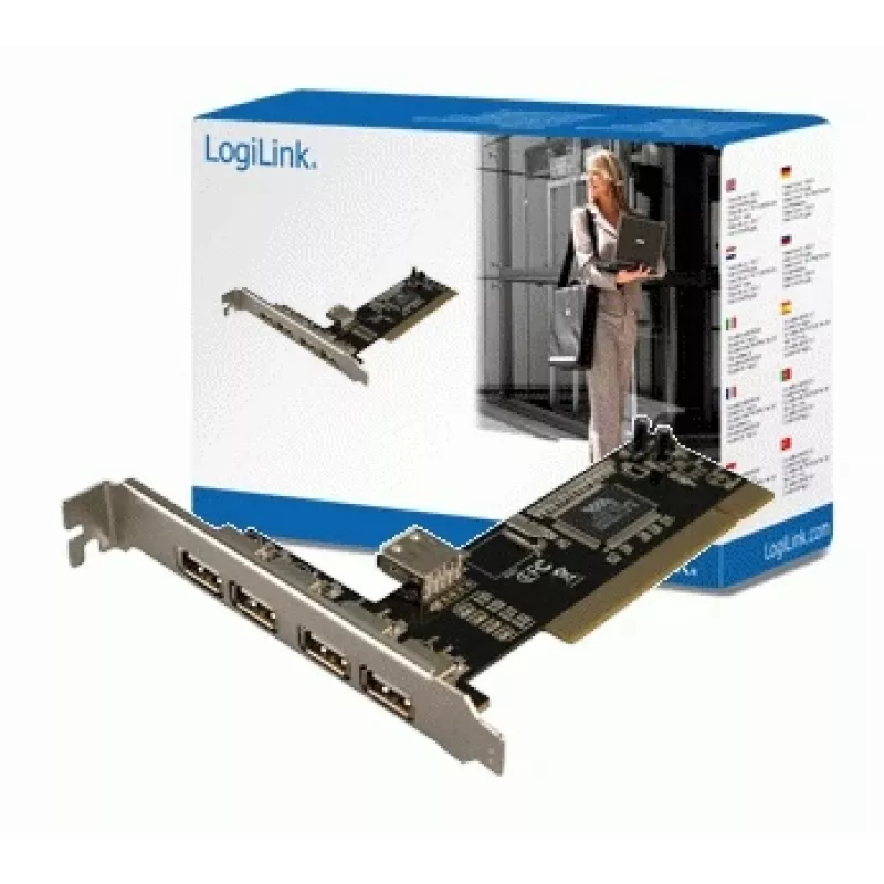 LogiLink PC0028 USB 2.0 PCI kortelė, 4 išoriniai + 1 vidinis prievadas