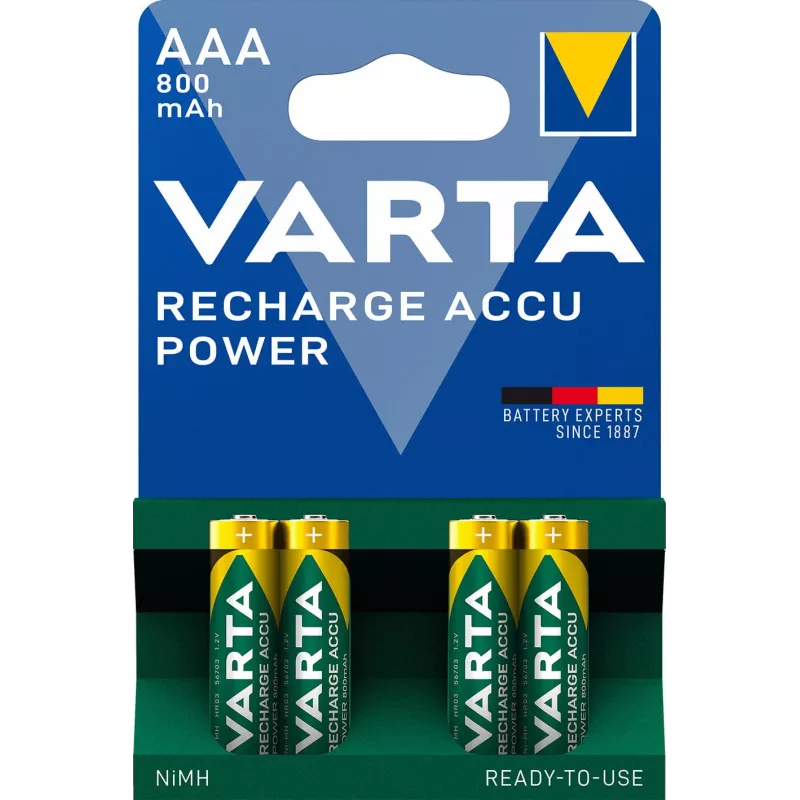 VARTA HR03 AAA įkraunama baterija Accu Power 800 mAh 56703 4 vnt. Žalia