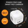 QOLTEC 52548 ilgintuvas su 3×AC lizdais ir USB prievadu