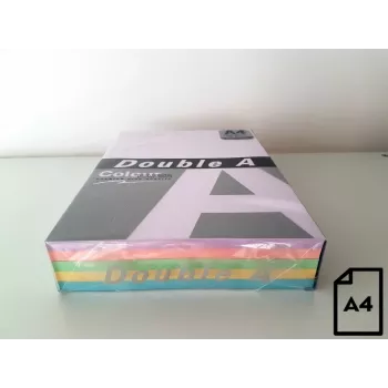 Spalvotas popierius Double A, 80 g/m², A4, 500 lapų, Rainbow 3, 5 spalvų