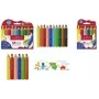 Vaškiniai pieštukai Faber-Castell 110630 Mėlyna Žalia Oranžinė Rožinė Raudona Geltona 6 vnt.