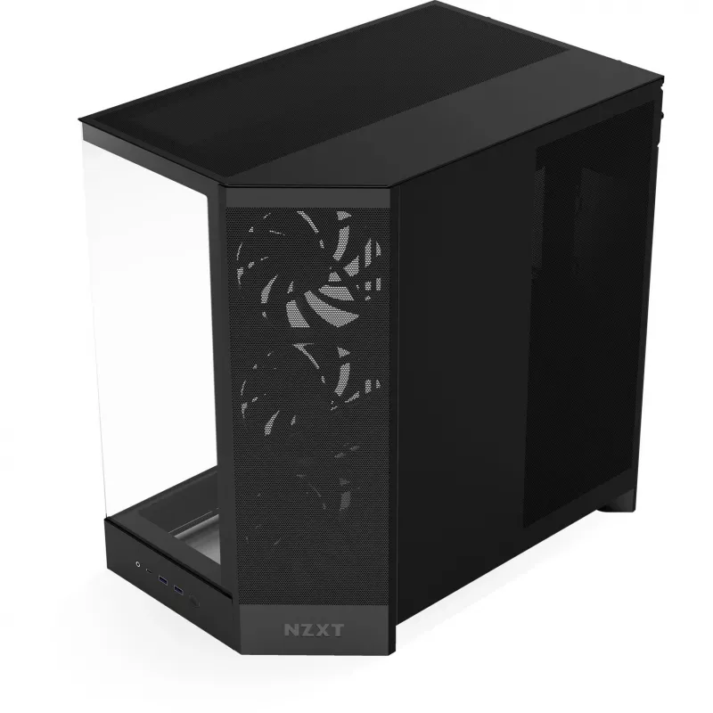 NZXT H9 Air Flow (2025) Didelis dviejų kamerų vidutinio bokšto korpusas - Juodas