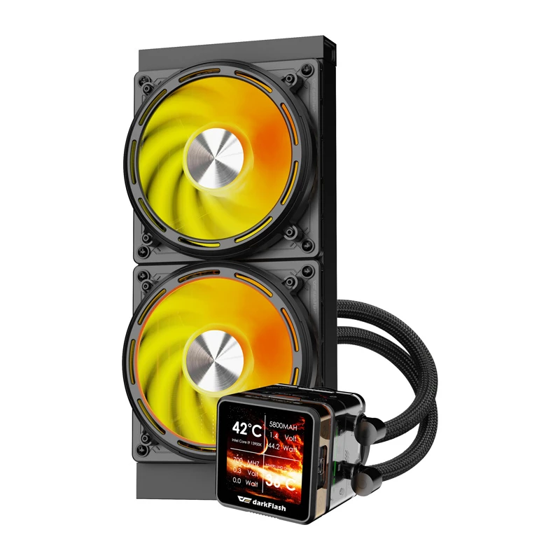 CPU vandens aušintuvas Darkflash DE240 (juodas) – 240 mm radiatorius, AIO skystinis aušintuvas