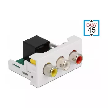 DeLOCK Easy 45 modulis 3 × RCA lizdas (motina) į RJ45 lizdą (motina) 22,5 × 45 mm