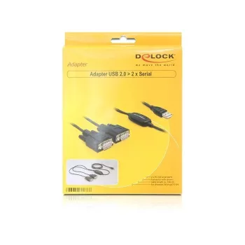 Serijinis kabelis DeLOCK 2x RS232 / USB 2.0 juodas 61886