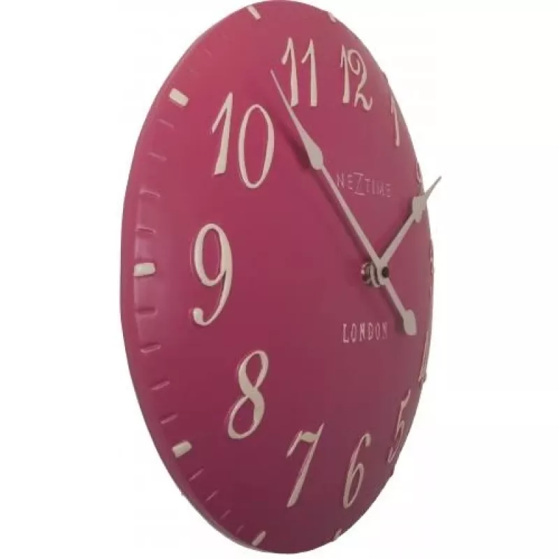 NeXtime 3084rz London Arabiškas sieninis laikrodis, Ø34.5 cm, rožinė/balta
