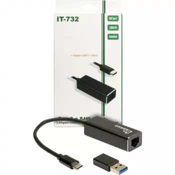 Ethernet adapteris Inter-Tech IT-732 2500 Mbit/s USB Type-C laidinis