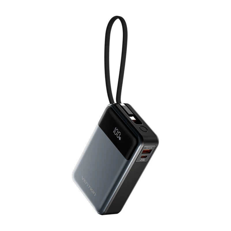 Nešiojamas powerbank Vention FHYB0 20000mAh 65W, 2× USB-C, 1× USB-A, juodas