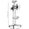 Mobilus televizoriaus stovas TB TB-ST1, iki 75 colių (maks. 45 kg), VESA 600x400