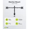 Goobay Monitor Arm Dual Flex – dviguba monitoriaus ranka 17–32 colių ekranams, stalinis laikiklis VESA 75 ir 100 mm, sukimas, pasukimas ir pakreipimas, aukščio reguliavimas, maksimali apkrova