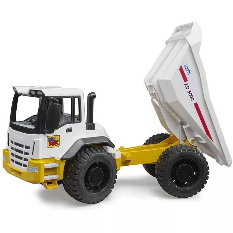 BRUDER ROADMAX model 03470 – vaikiškas savivartis, tvirtas ABS plastikas, judinamas kėbulas