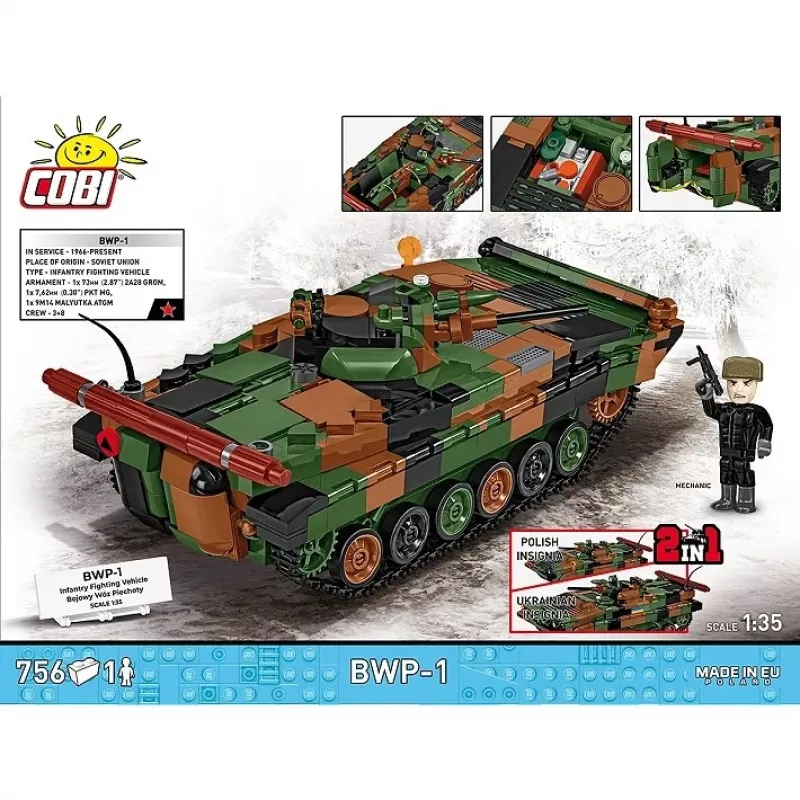 Konstruktorių rinkinys Cobi Armed Forces BWP-1 2630 – Lenkijos/Ukrainos amfibinis pėstininkų kovos mašinos modelis