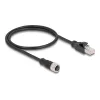 DeLOCK M12 adapterio kabelis D-kodavimo 4 kontaktų moteriškas į RJ45 vyrišką 50 cm