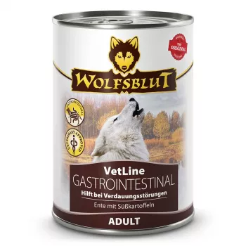WOLFSBLUT VetLine Gastrointestinal Duck šlapias šunų ėdalas 395g