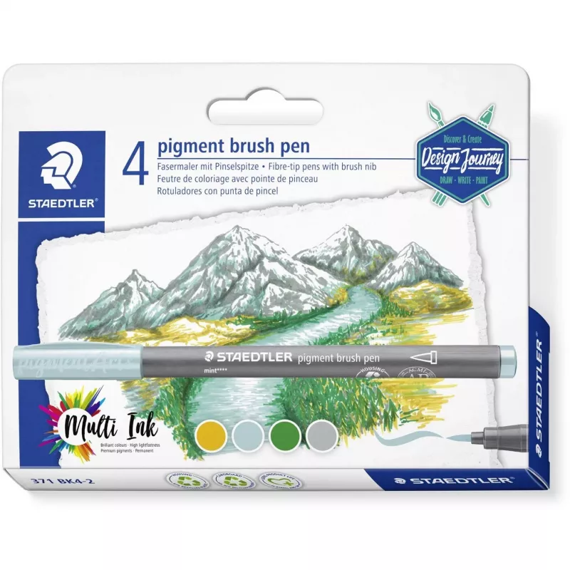 Staedtler pigment brush pen 371 teptukinis flomasteris auksinis 1 vnt.