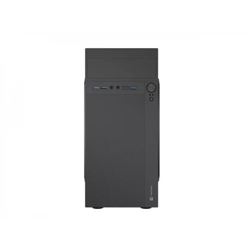 Korpusas NATEC Helix Mini Tower juodas – Micro-ATX/Mini-ITX, 3x3,5 col. + 5x2,5 col., 33 cm GPU, USB-C/USB-A