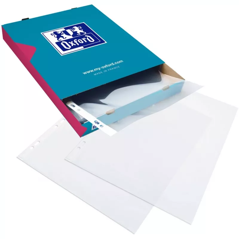A4 dokumentų segtuvas Oxford 100206764, skaidrus, 100 vnt.