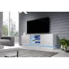 TV spintelė cama meble QIU 160 — MDF baltas blizgus, 1600×420×570 mm
