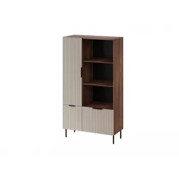 Knygų lentyna Cama Meble ALMERA Cama 4, riešutas/kreminė, 90×42×165 cm