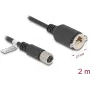 DeLOCK M12 X-koduotas 8 kontaktų kištukas į RJ45 lizdą Cat.6A 2 m juodas tinklo kabelis