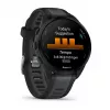 Garmin Forerunner 165 Music – Juodas – Sportinis laikrodis su silikoniniu dirželiu – Pelenų pilka – Riešo dydis: 126-203 mm – Ekranas 3 cm (1,2 colio) (010-02863-30)