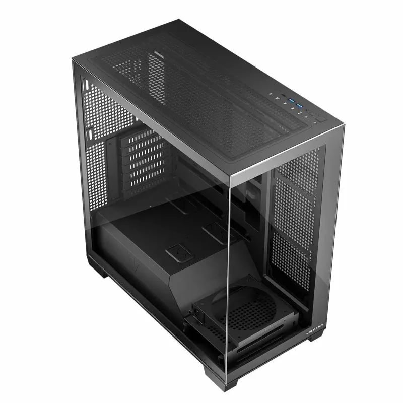 Korpusas MODECOM Volcano Stellar NF ATX midi tower, grūdintas stiklas, juodas, palaiko ATX/micro ATX, GPU iki 420mm, CPU aušintuvas 175mm