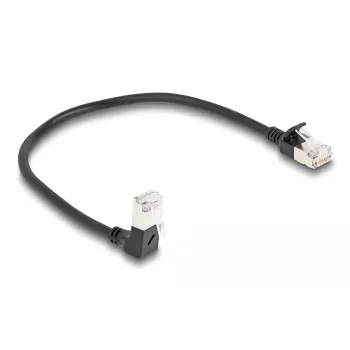 Tinklo kabelis DeLOCK RJ45 Cat.6A 0,25 m juodas
