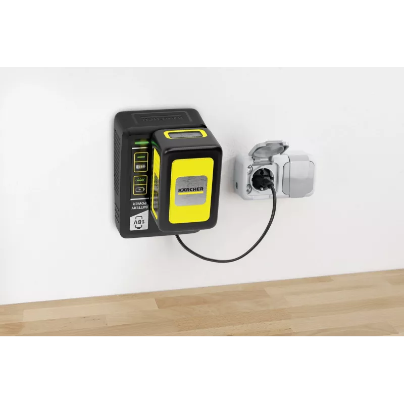 Akumuliatoriaus ir įkroviklio rinkinys Karcher 2.445-063.0, Universal 18V 5000mAh, Geltona/Juoda