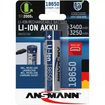 Ansmann 1307-0003 buitinė baterija 18650 ličio jonų (Li-Ion) įkraunama baterija