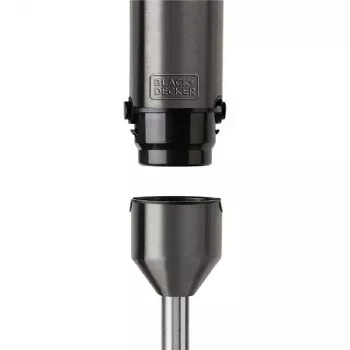 Panardintuvas Black & Decker BXHBA1200E — rankinis blenderis 1200 W, 4 peiliukai iš nerūdijančio plieno, turbo, nuimamos dalys, juodas
