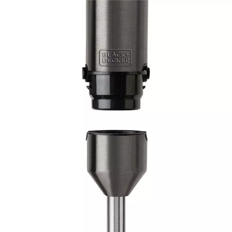 Panardintuvas Black & Decker BXHBA1200E — rankinis blenderis 1200 W, 4 peiliukai iš nerūdijančio plieno, turbo, nuimamos dalys, juodas