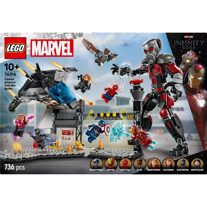 LEGO MARVEL 76314 Kapitonas Amerika: Pilietinis karas – Mūšis
