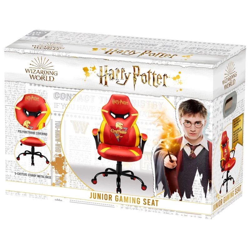 Žaidimų kėdė Subsonic Junior Gryffindor, apmušta, paminkštinta, oranžinė-raudona