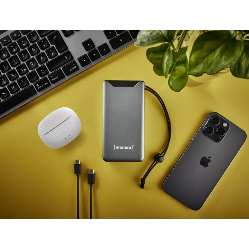 Power bank INTENSO 7332054 — 20000 mAh, PD 3.0 & QC 3.0, 20 W, USB-A + USB-C, pilka