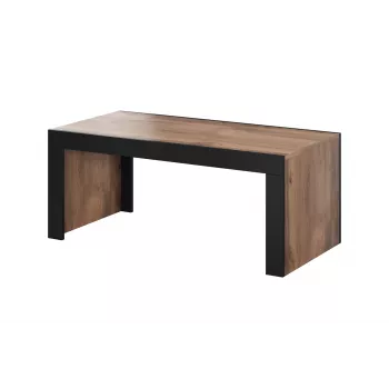 Kavos staliukas Cama Meble MILA 120x60x50 cm ąžuolo Wotan viršus, juodas rėmas