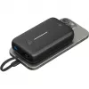 Powerbank 20 000 mAh su integruotu USB-C laidu 13 cm, 30 W, juodas, 20 Ah, 1x USB-A, 2x USB-C, PD, QC