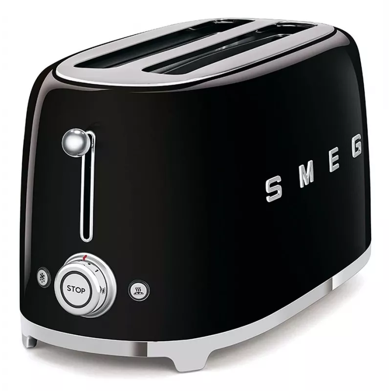 Smeg TSF02 skrudintuvas 4 riekėms - juodas/lakuotas/41x20.8x21.5 cm/6 skrudinimo lygiai/1500W
