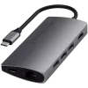 Satechi Aliuminio Adapteris V2 USB-C (USB-C, 3x USB-A, 4K HDMI, SD/microSD kortelių skaitytuvas, Ethernet) (starlight grey)