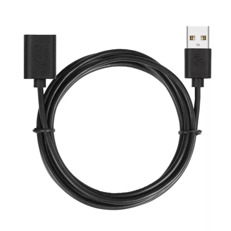 Prailginimo laidas USB AM-AF 1,8 m juodas